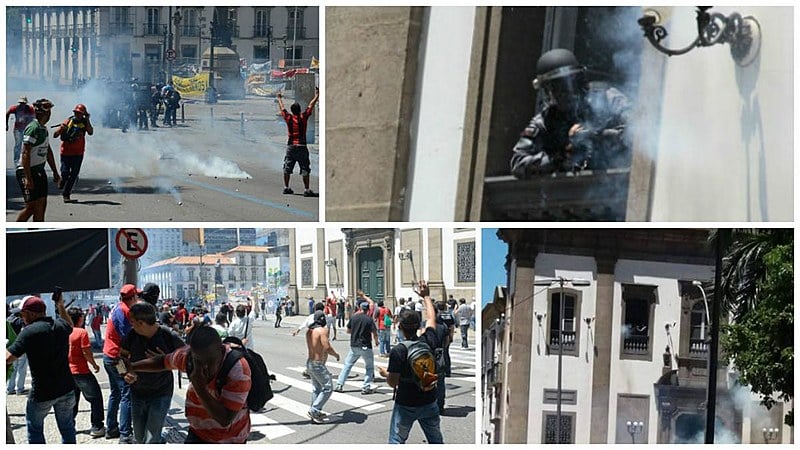 Protesto no Rio, contra medidas do governo Pezão que prevê cortes de direitos, é fortemente reprimido pela PM