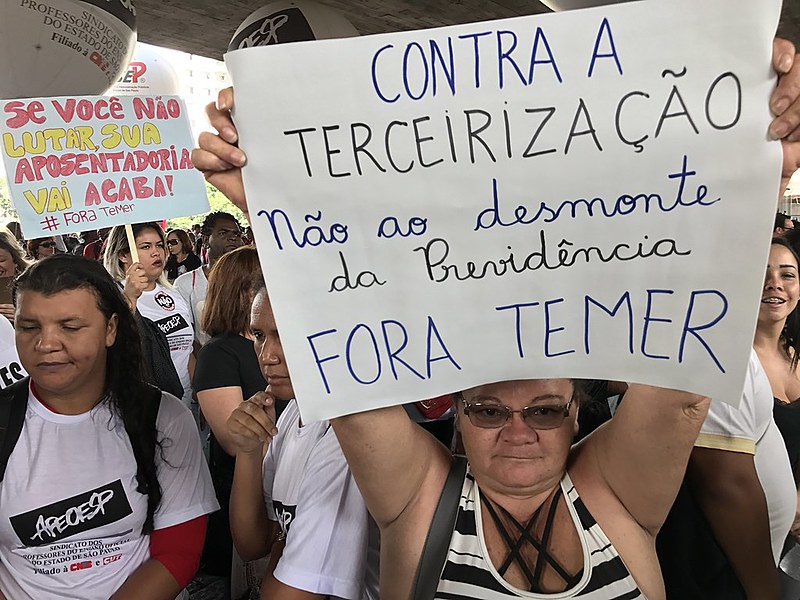 Ato contra a reforma da previdência na avenida Paulista (SP)