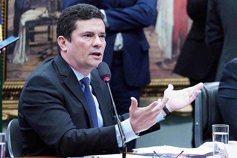 Sérgio Moro no início de seu depoimento na Câmara dos Deputados sobre conluio com promotores