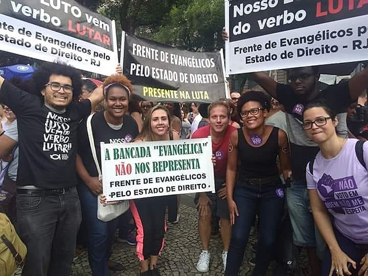 Evangélicos no ato do dia 29/09 contra o candidato do PSL, Jair Bolsonaro.