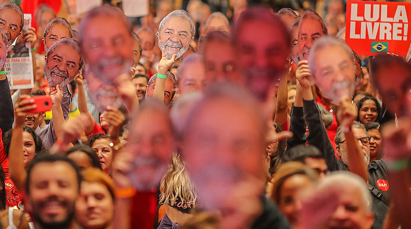 Ato nacional de lançamento da pré-candidatura de Lula a presidente do Brasil no dia 8 de junho, em Contagem, Minas Gerais.