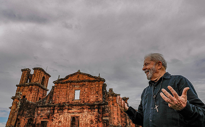 Lula, durante a caravana pelo sul do país, em março de 2018