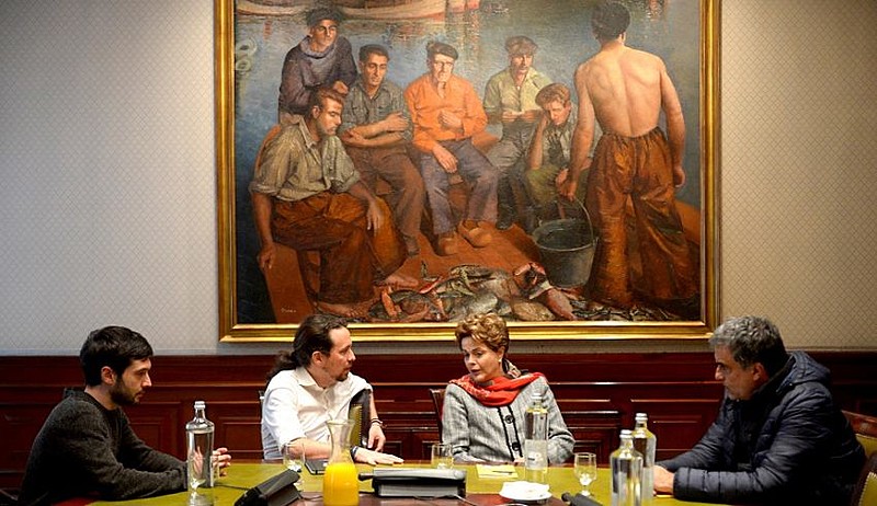 Dirigentes do Podemos reunidos com a presidenta Dilma Rousseff em abril deste ano
