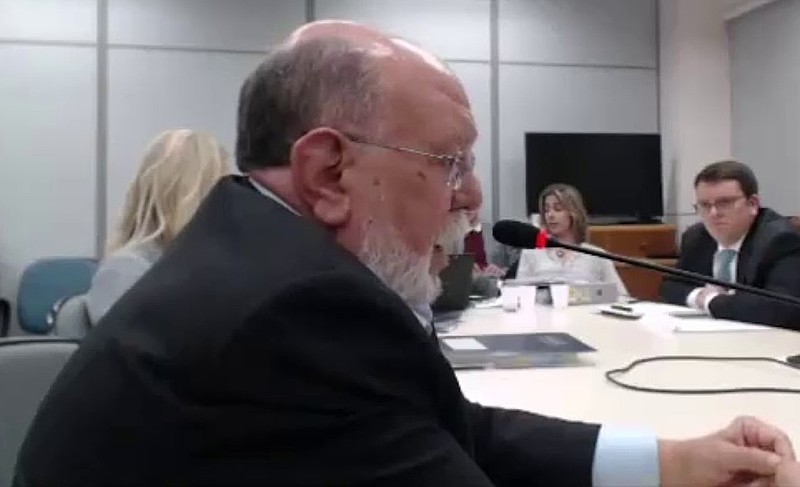 Ex-presidente da OAS, Léo Pinheiro, durante depoimento em Curitiba (PR)