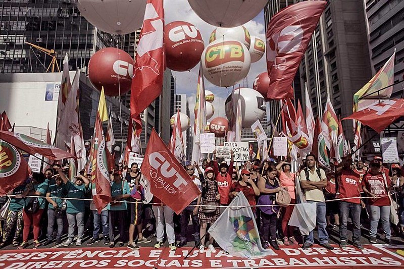 Ato das centrais sindicais no 1º de Maio em São Paulo (SP)