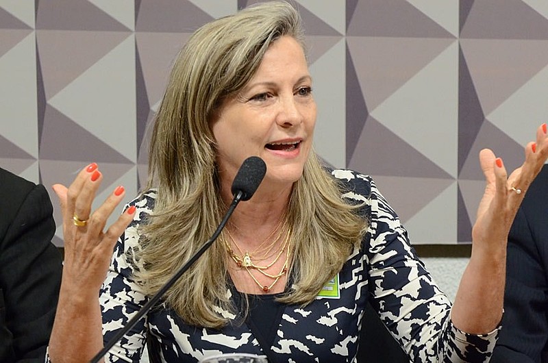 Maria Lucia Fatorelli durante audiência pública no Senado Federal, em Brasília (DF)