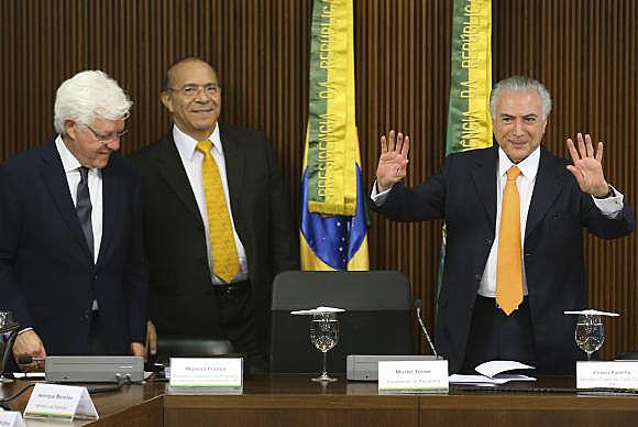 Participaron del lanzamiento el Presidente no electo Michel Temer, el Ministro-Jefe de la Casa Civil, Eliseu Padilha y el secretario ejecutivo del Consejo Moreira Franco
