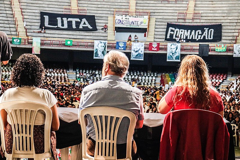Mesa do segundo dia do 3º Acampamento Nacional do Levante Popular da Juventude