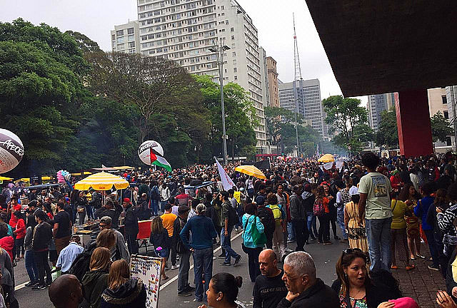 Demonstrators gathered in São Paulo to march on Black Awareness Day