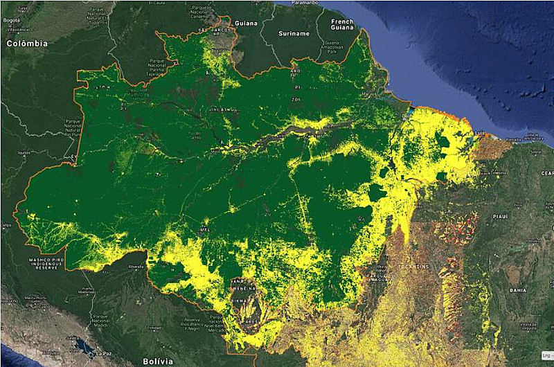 Imagens do INPE mostram o avanço na destruição da Amazônia
