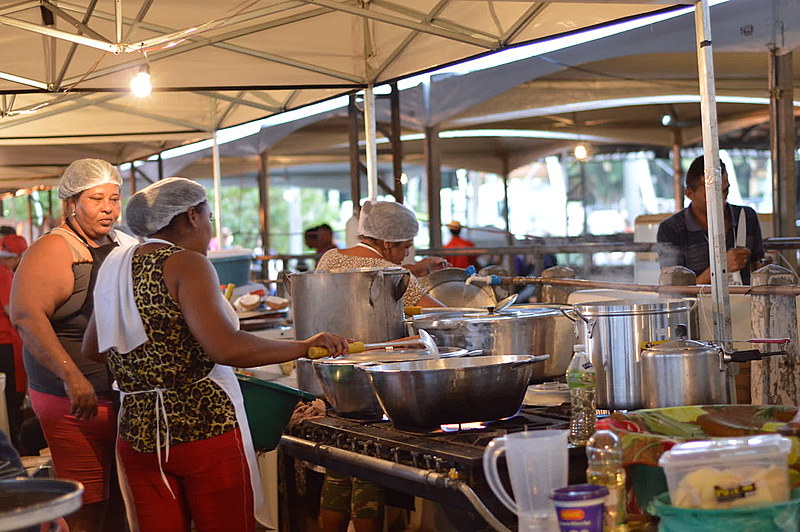 Espaço Culinária da Terra onde foram servidos pratos regionais