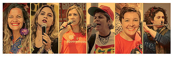 Alessandra, Beatriz, Eliana, Valéria, Valquíria e Vera (esq. para a dir.) se desafiam cotidianamente no mundo sindical