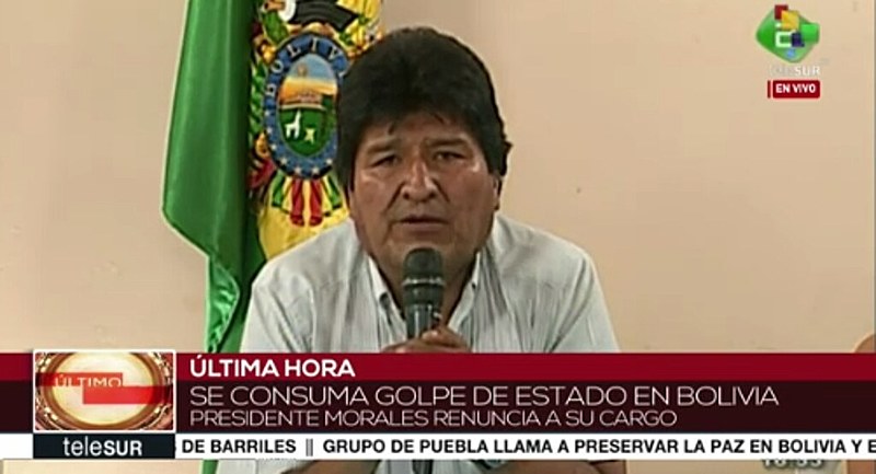 "Domingo, 10 de novembro, se decreta um golpe de Estado na Bolívia"