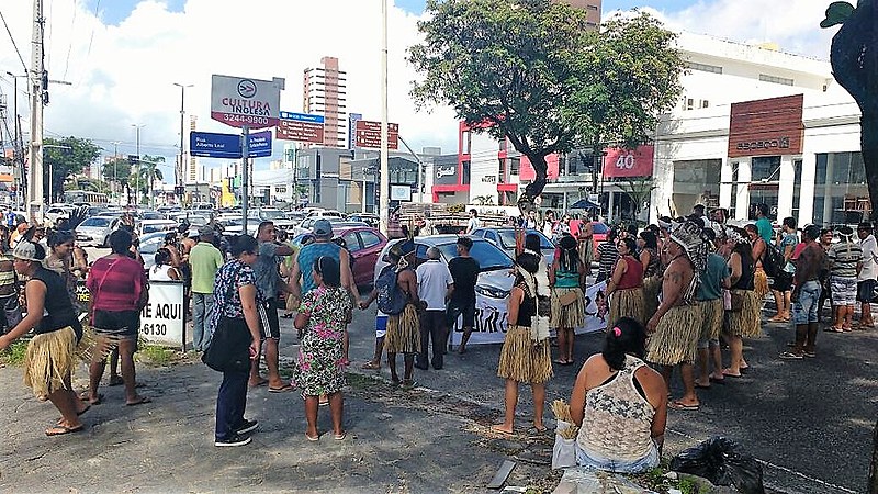 Povos Potiguaras fazem manifestação em João Pessoa em defesa da saúde indígena e autonomia política