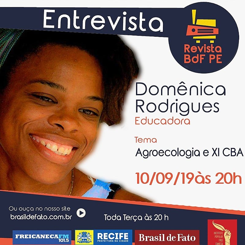 O Congresso Brasileiro de Agroecologia (CBA) será realizado em Novembro deste ano em Aracaju (SE).
