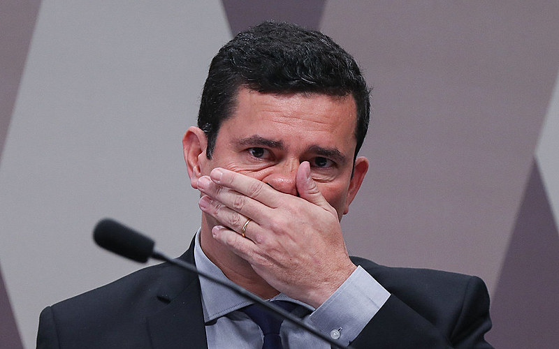 Ministro da Justiça Sergio Moro durante depoimento na CCJ dp senado