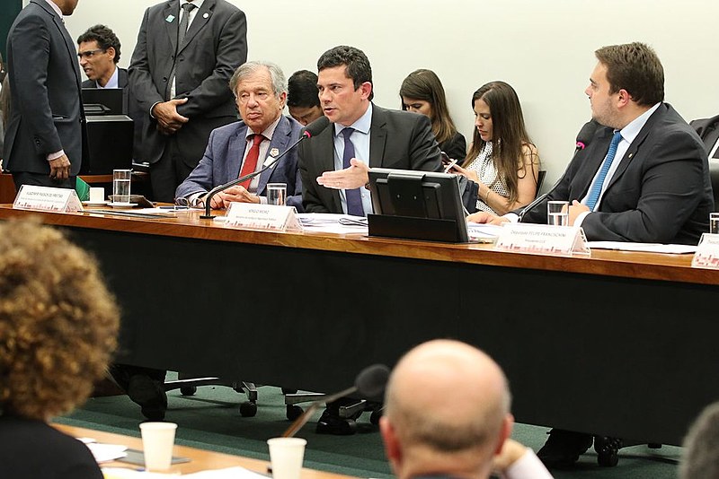 O ministro Sergio Moro durante audiência pública na Comissão de Constituição e Justiça (CCJ) da Câmara dos Deputados