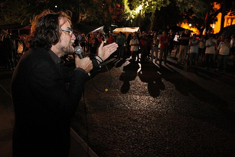 Domingos Silveira, no Fórum da Democracia, em Porto Alegre (RS)