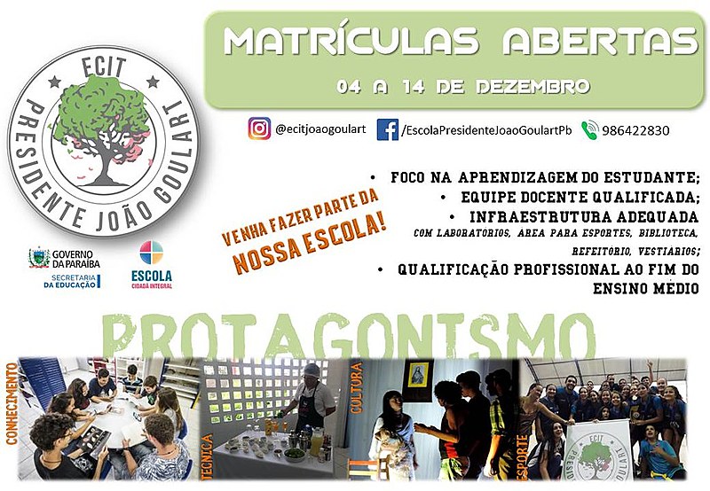 Escola fica localizada no Bairro do Castelo Branco, em João Pessoa