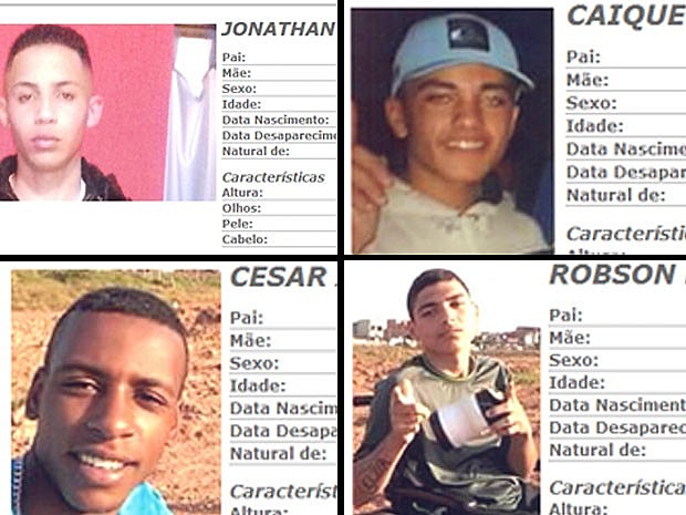 Quatro dos cinco rapazes desaparecidos quando iam a festa na Grande São Paulo