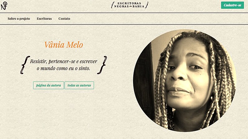 Home do portal "Escritoras Negras", a ser lançado na noite desta sexta