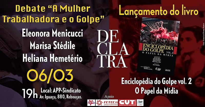 Debate terá participação da ex-secretária especial de Políticas para as Mulheres do Governo Federal, Eleonora Menicucci