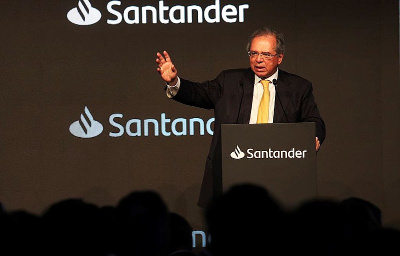 O ministro Paulo Guedes fala para banqueiros em agosto: unidade em torno da agenda econômica neoliberal