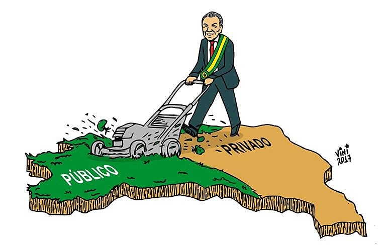 Além de privatizar os serviços públicos, o governo vende nosso patrimônio para o capital estrangeiro