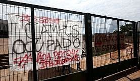 Fachada do Instituto Federal de Brasília (IFB), campus São Sebastião, ocupado por estudantes
