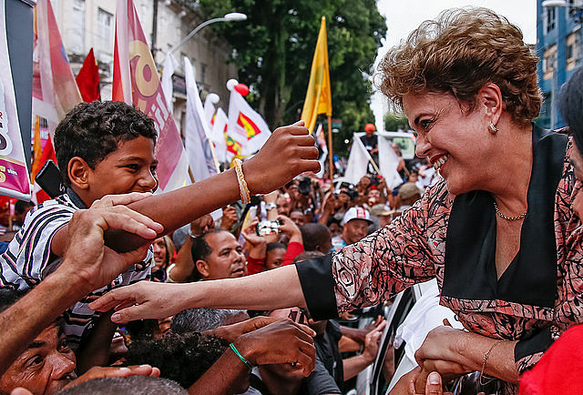 Dilma Rousseff em um ato político em Salvador
