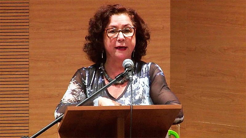 Sonia em debate sobre os sistemas de saúde na América Latina, em outubro de 2017, na ENSP/Fiocruz.