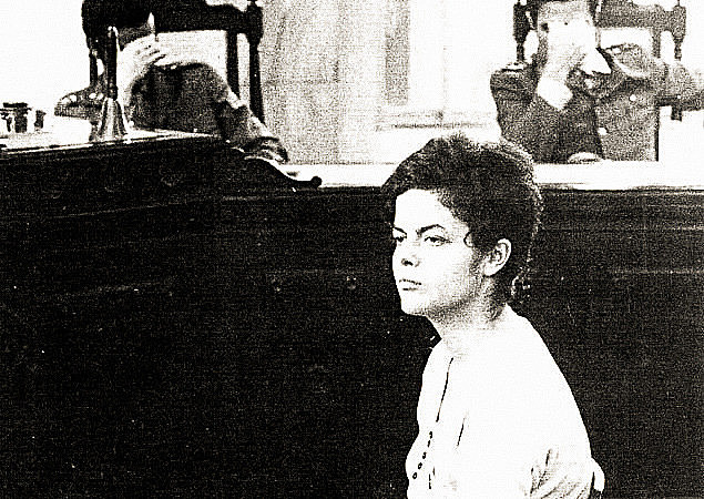 Dilma Rousseff durante auditoria militar do Rio de Janeiro, em 1970