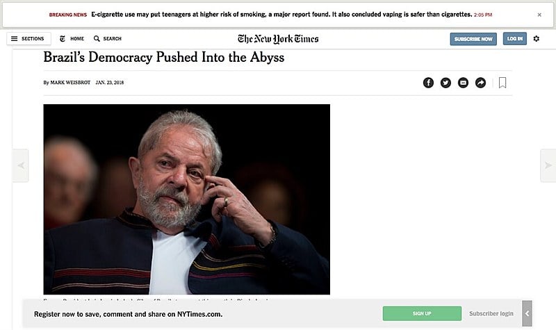 "Democracia brasileira empurrada para o abismo" diz título de artigo assinado pelo economista Mark Weisbrot
