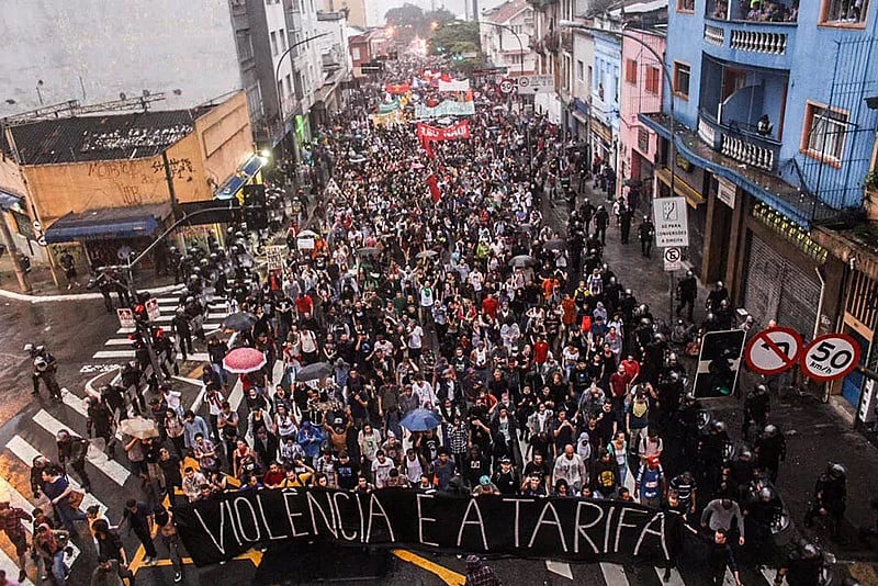 Manifestação contra o aumento da tarifa em São Paulo em 2016