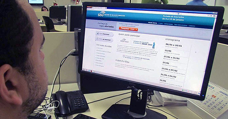 Inscrições são feitas online, através da página do Sisu