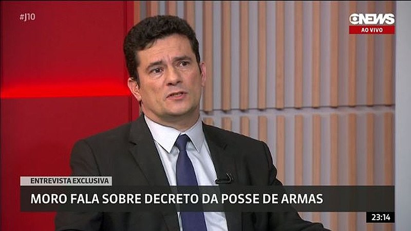 Sergio Moro foi entrevistado sobre a flexibilização da posse de armas e falou sobre a condenação política de Lula