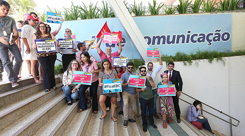 Protesto do Conselho Curador da EBC contra a extinção do orgão de controle social