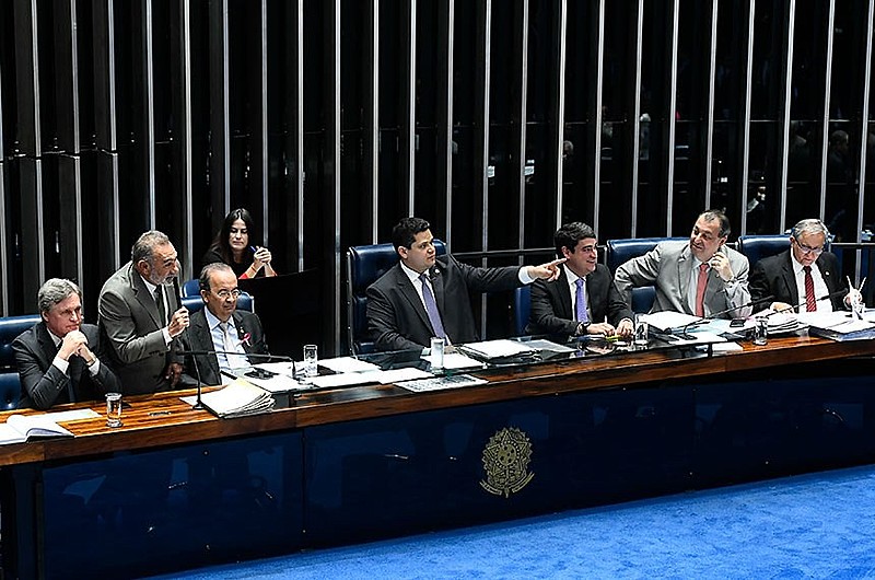 O presidente do Senado, Davi Alcolumbre, conduziu a votação da PEC 6/2019, da reforma da Previdência