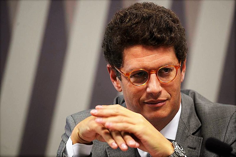 O ministro Ricardo Salles durante audiência na Comissão de Meio Ambiente da Câmara