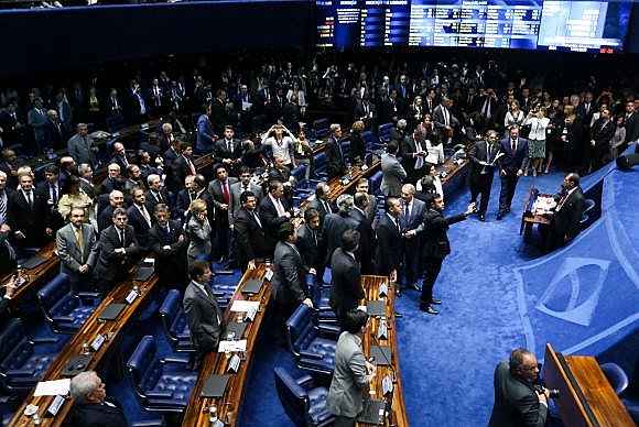 Brasília - Por 55 votos a favor e 22 contra, Senado abre processo de impeachment da Presidenta Dilma Rousseff