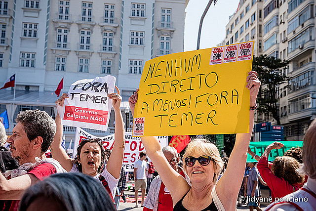 Ato Fora Temer em Copacabana, em 2016.