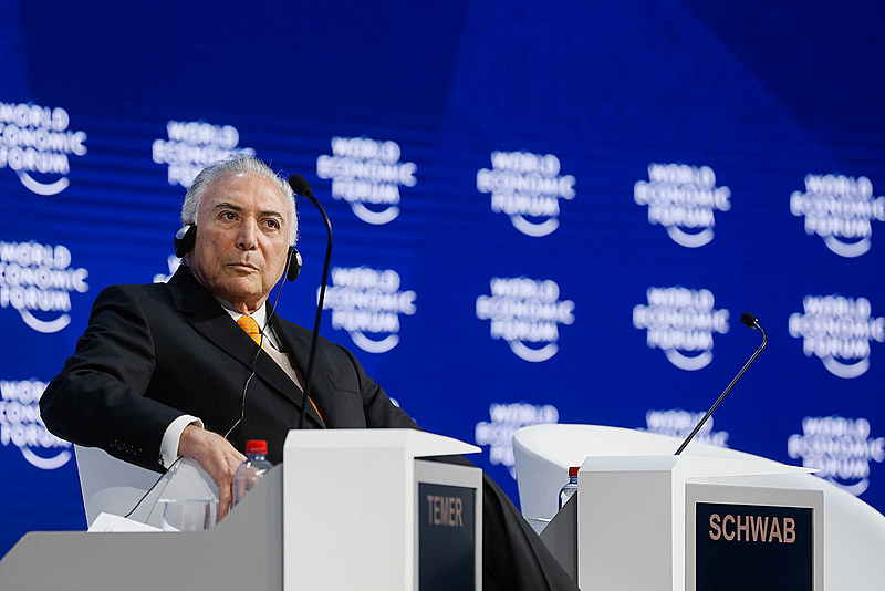Temer em sessão plenária do Fórum Econômico Mundial 2018