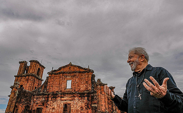 Former president Luiz Inácio Lula da Silva during caravan tour in Brazil’s South region in March 2018
