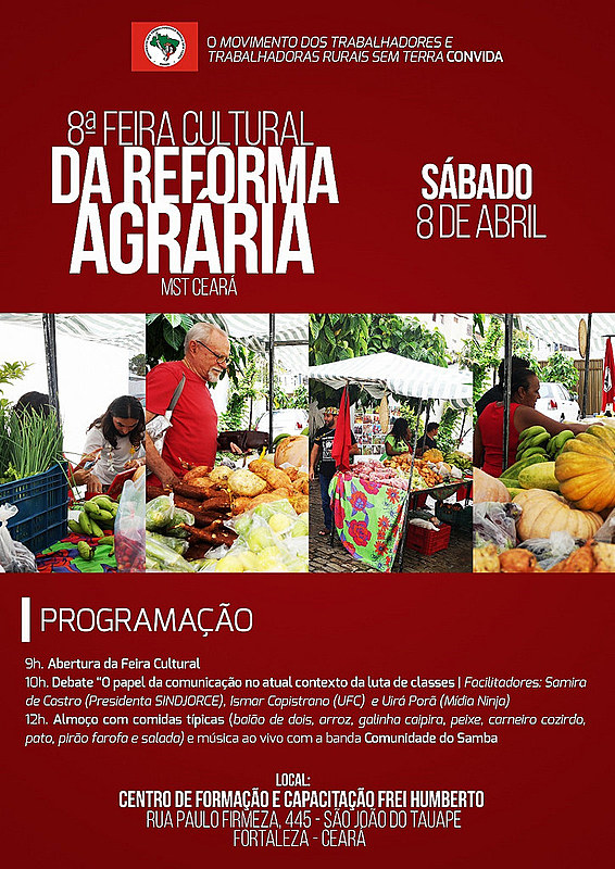 A VIII Feira Cultural da Reforma Agrária tem por objetivo dar visibilidade à produção camponesa e agroecológica