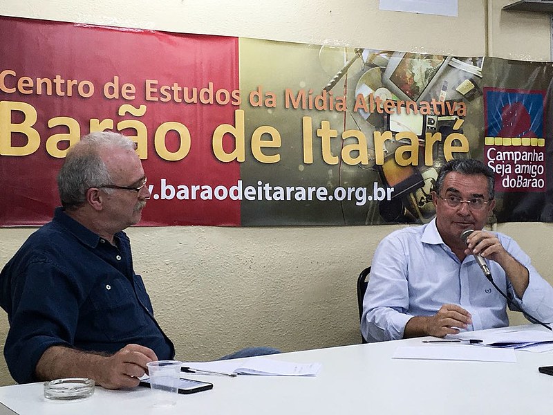 Jair Ferreira participou de coletiva de imprensa no Centro de Mídia Alternativa Barão de Itararé