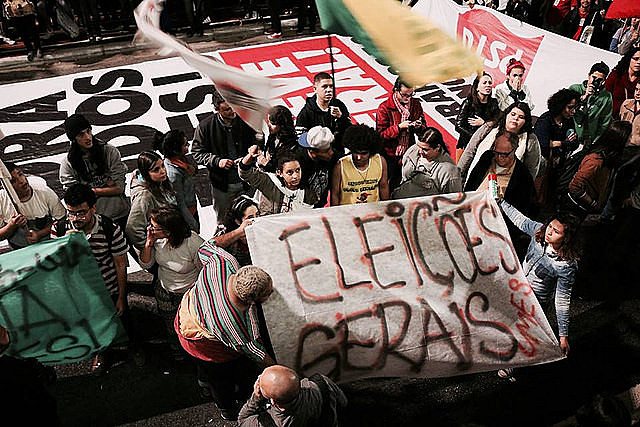 Manifestación por Elecciones Directas que aconteció en São Paulo el jueves (18)