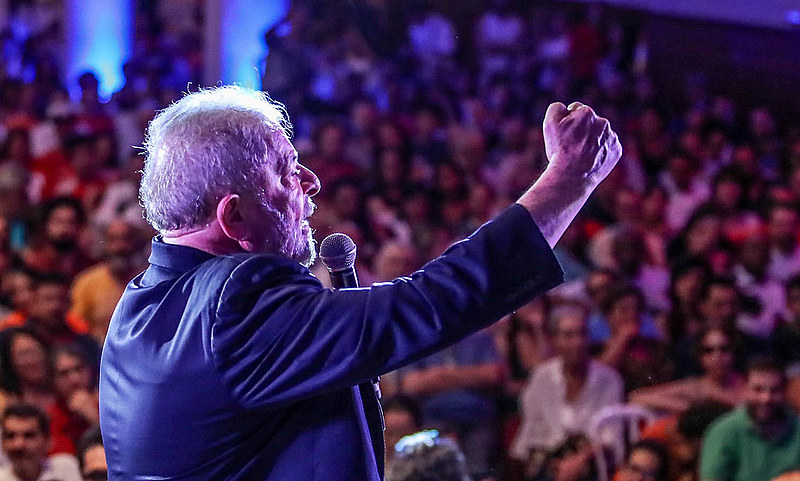 Ex-presidente Lula em Ato com artistas e intelectuais em São Paulo no último dia 18