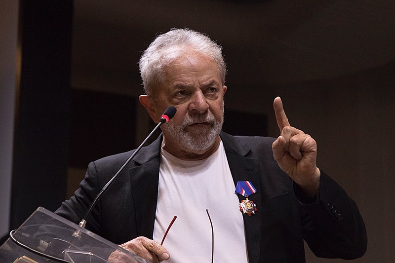 O ex-presidente Lula durante discurso no Congresso Nacional do PT