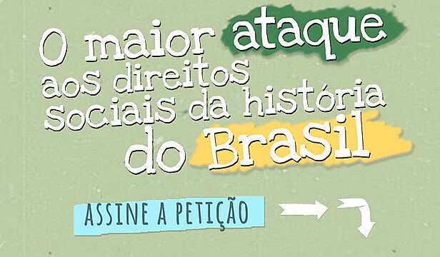 A plataforma afirma que a Proposta de Emenda Constitucional (PEC) 241 é o “maior ataque aos direitos sociais da história do Brasil”