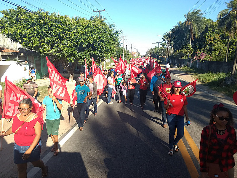 Marcha do MST pela Democracia e por Lula Livre, realizada na última segunda-feira (23), no Ceará